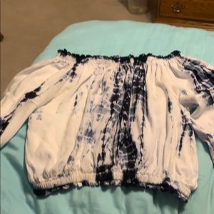 Large Rebellion off the shoulder tye-dye top